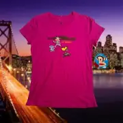 Paul Frank NWT Rare Women's Large Pink San Francisco Alcatraz Jail S/S T-Shirt