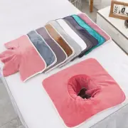 1PC Salon SPA Beauty Massage Bed Table Planking Face Towel With Hole 35*35CM