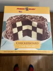 NORDIC WARE CHECKERBOARD CAKE PAN SET - NEW