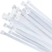 15 Inch Zip Ties White Cable Ties 100Pcs Large Outdoor Uv Resistance Nylon Ties