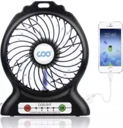 USB Desk Fan Portable Mini Powerful 3 Speed Travel Black