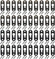 40 PCS Keyhole Hangers Single Picture Hanging Hardware Metal Wall Plate Hangers with 80 PCS Screws for Mirror Frame Shelf Hangers Brackets (Black and Copper)
