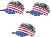 [LIFKOME] 3pcs Lightweight Decorative Hat Casual Adult Baseball Cap Sun Hat Compact for Travel USA Festival Cap