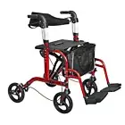 3 in 1 Rollator Walking Frame Mobility Lightweight 4 Wheels Walker for Seniors