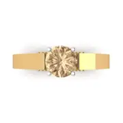 1.7 ct Round Cut Yellow Moissanite Promise statement Bridal Ring 14k 2 tone Gold
