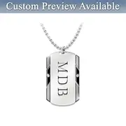Personalised Dog Tag Pendant For Grandson