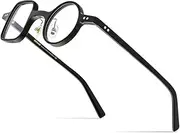 [HEPIDEM] Acetate Glasses Frame Men,Left Square Right Round Vintage Retro Optical Eyeglasses