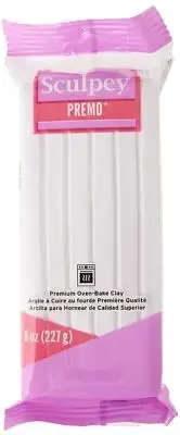 Sculpey Premo Polymer Oven-Bake Clay, White, Non Toxic, 8 oz. bar, Great for ...