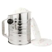Flour Sifter With Lid Crank Handle Stainless Steel Strainer