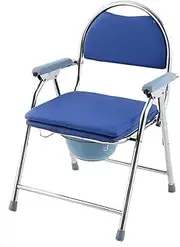 Foldable Commode/Shower Chair Portable Foldable Bedside Commodes Chair,Bathroom Toilet Chair with Backrest,Armrest,Height-Adjustable Shower Chair Camping Toilet Toilet Alternative Chair
