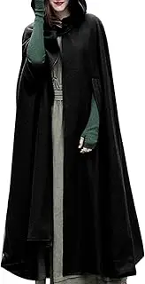 [FUTURINO] Women Gothic Hooded Open Front Poncho Cape Coat Outwear Jacket Cloak