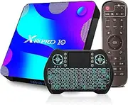 Android TV Box 11.0,4GB RAM 128GB ROM RK3318 Quad-Core Cortex-A53 TV Box Android with Backlit 2.4Ghz Mini Wireless Keyboard Remote,2gb+16gb