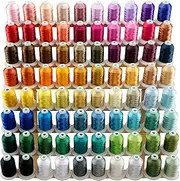 [New brothread] 80 Spools Polyester Embroidery Machine Thread Kit 1000M (1100Y) Each Spool - Colors Compatible with Janome and Robison-Anton Colors