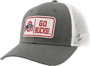 ZHATS Standard NCAA Officially Licensed Snapback Hat Big Rig Patch White Gray Defer