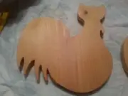 Wood ROOSTER - handcrafted stand alone with base ready to paint - 9" W x 14"H