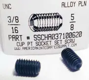 3/8-16x5/8 Hex Socket Set Screws Cup Point Alloy Steel (20)