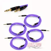 4X 3.5MM AUX MALE AUDIO EXTENSION CABLE CORD PURPLE FOR GALAXY S4 NOTE 2 3 NEXUS