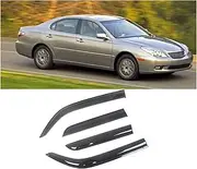 Black Tinted Car Side Window Visor Guard Vent Awnings Shelters Rain Guard Door Ventvisor Compatible with Lexus ES ES330 ES350 2002-2017 Auto(for ES 02-06 Year)