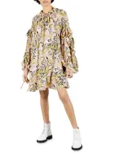 NWT Ted Baker Gartes Printed Ruffle Mini Floral Crepe Dress Ted 2/ US 6 #FB408