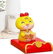 Chinese New Year Snake Phone Stand | Lucky Resin Cute Snake Statue Phone Stand for New Year | Cartoon Animal Phone Holder for Dashboard, Living Room, Study, Chinese New Year Phone Holder