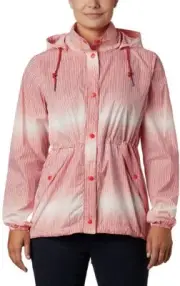 Columbia Women's Gable Island Jacket Orange Ombre Hooded Snap Front XL NWT