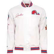 Mitchell & Ness City Collection Lightweight Satin Jacket - Quebec Nordiques White L