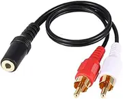 EZONEDEAL 3.5mm Female Stereo to 2 RCA Male Audio Y Splitter AV Adapter Cable Lead for Connecting Phone, Pad, Smartphones, Tablets and mp3 Players, MP3, Home Theater