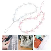 2 Pcs Butterfly Pearl Chain Lost Lanyard Strap Beaded