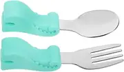 CRILSTYLEO Baby Supplies Baby Utensils Set Toddler Fork Spoon Dinosaur Designed Training Cutlery