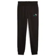 PUMA Junior Essentials Plus 2 Colour Logo Fleece Cuffed Track Pants