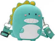 [VALICLUD] Fashionable Boys and Girls Crossbody Bag Silicone Coin Purse 3D Dinosaurs Comfortable Change Purse for Boys Girls