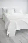 White linen sheet set / 1 flat sheet + 1 fitted sheet + 2 pillowcases / Softened