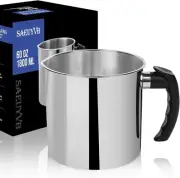 Candle Making Pouring Potï¼Œ60oz Stainless Steel Wax Melting Pot with Heat-Resi