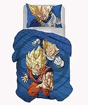hermet Dragonball 100% Cotton Single Duvet Cover 155 x 200 cm Pillowcase 50 x 80 cm for Children's Bedroom Official Product No Fitted Sheet