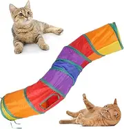 Yorajuy Cat Tunnel Toy,Cat Tubes and Tunnels | Foldable Furniture Interactive Playground for Animal Dogs Bunny Rabbit, Indoor Outdoor Outside Play