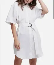 AJE Silvatica Belted Logo Dress - BRAND NEW WITH TAGS - white - size 4