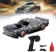 Mini Drift Car, Drifty Boyz Rc Car Mini, 1/43 Rc Drift Car, Drifty Glides Tabletop Drift Rc Car, High Speed Remote Control Car, 1/43 Rc Scale Ready to Go Race Car Remote Control Drift Car (Black)