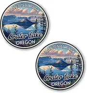 [No Thorns Media] Crater Lake National Park Oregon 2 Pack Pinback Buttons 2.25" Fun Pins for Clothes, Backpacks, Hats, and Jackets - Cartoon, Retro, and Punk Style Lapel Badges, Slogans, and Party Pins ID45000, Metal,