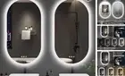 2pcs 20x36 Oval LED Bathroom Mirror with Lights, Anti-Fog, Bluetooth Speaker,