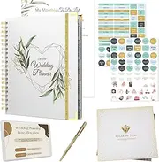Wedding Planner Book and Organizer For The Bride - Gold Kit | Future Mrs Gifts Wedding Planning Book | Engagement Gifts for Couples Newly Engaged Unique Bridal Book | Wedding Journals for Bride
