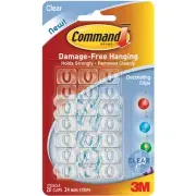 Command Mini Decorating Clips-Clear 20 Clips & 24 Strips 17026