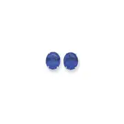14k White Gold 12x10mm Oval Tsavorite Earrings