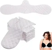 [Whcctl] Pack of 10 Bra Inserts, Underbust Sweat Protection, Bra Sweat Pads, Underbust Sweat Protection for Women, Washable, Reusable, Cotton, White, NO