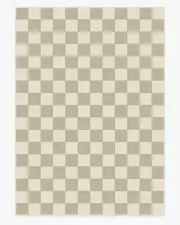 305' x 425' | Machine Washable Runner Rug | Kid & Pet Friendly | Indoor Rug | Jaque Checkered Stone Flatwoven Rug | Ruggable