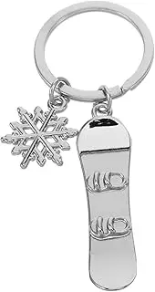 Abaodam Snowboard Keychain with Snowflake Pendant Stylish Alloy Key Ring for Snowboarding Enthusiasts for Bags Keys Unique present for Fans