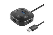 Sansai 5Gbps 4 Ports USB3.0 USB2.0 to Type-C Hub Splitter Windows Mac Black