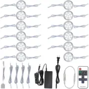 Hardwired Under Cabinet Puck Light Kit, Linkable Daisy Chained Wireless Remot...