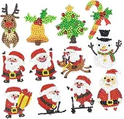 Totority Diamond Drawing Sticker Kit for Boys and Girls DIY Christmas Themed Decorative Art Stickers