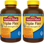 Nature Made TripleFlex, Glucosamine Chondroitin and MSM - 2 Bottles, 200 Caplets Each, 400 Caplets Total
