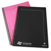 2 x Clairefontaine Europa Notemaker Notebook - A4 - 90gsm - Black and Pink